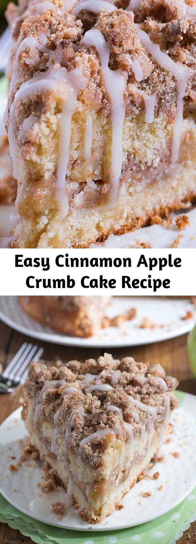 Easy Cinnamon Apple Crumb Cake Recipe - Are you ready for fall baking? Cinnamon Apple Crumb Cake is the perfect dessert for crisp weather coming up.