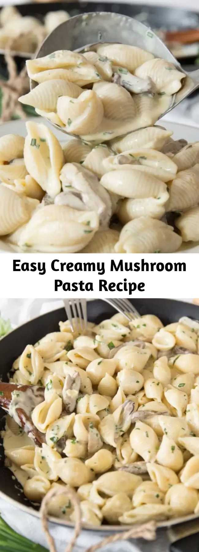 Easy Creamy Mushroom Pasta Recipe - This Creamy Mushroom Pasta is the perfect easy dinner to feed a family of four. Hidden in this smooth and silky mushroom sauce is an absolute explosion of flavour just waiting to be devoured! #creamy #creamypasta #mushroom #mushroompasta #creamymushroompasta