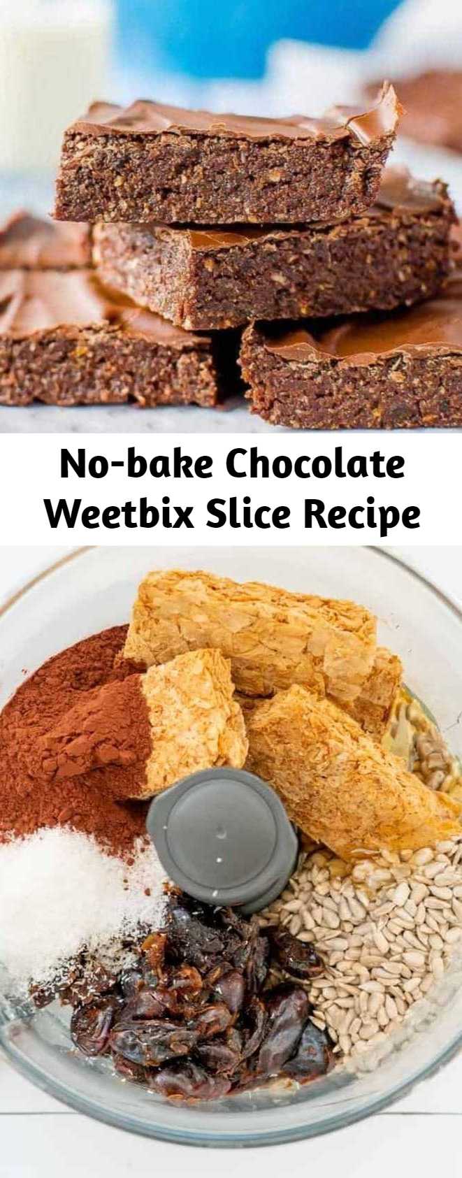No-bake Chocolate Weetbix Slice Recipe - No-bake chocolate Weetbix slice, easy kid-friendly recipe made with Weetabix, or wheat biscuit breakfast cereal.
