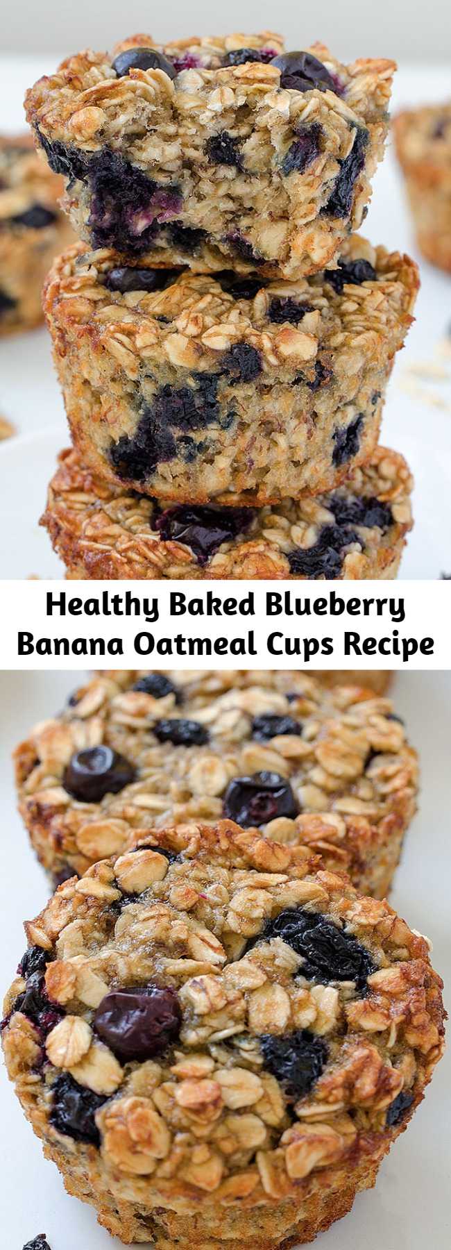 Healthy Baked Blueberry Banana Oatmeal Cups Recipe - Baked Blueberry Banana Oatmeal Cups - perfect and healthy way to start your day! Delicious, moist and not too sweet! Very easy to make, fast to eat and good choice for every occasion!