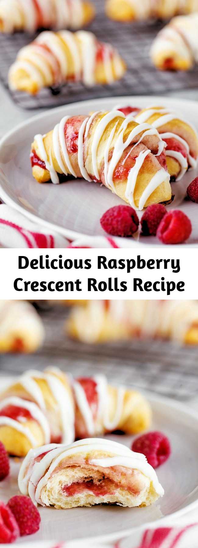 Delicious Raspberry Crescent Rolls Recipe - Raspberry Crescent Rolls: a delicious sweet dessert that is quick to prepare and uses pre-made crescent rolls and delicious raspberry jam. #desserts #sweettreat