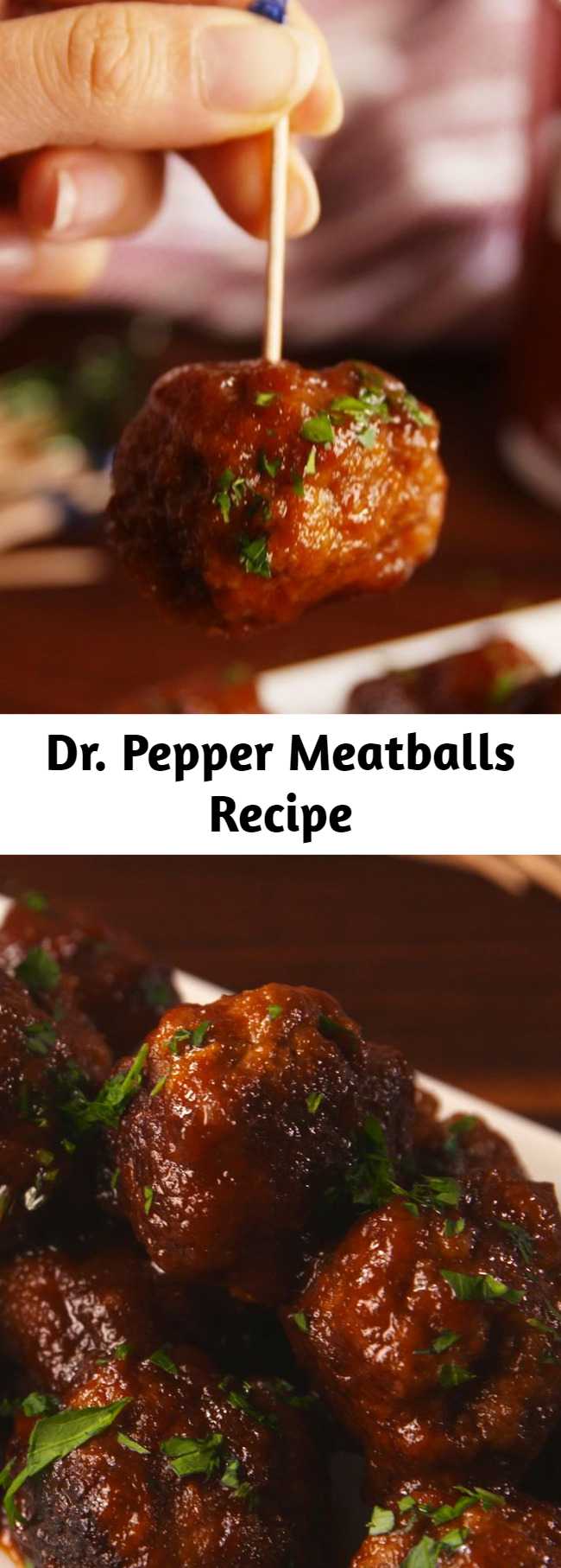 Dr. Pepper Meatballs Recipe - You'll be licking the sauce spoon, it's so good.