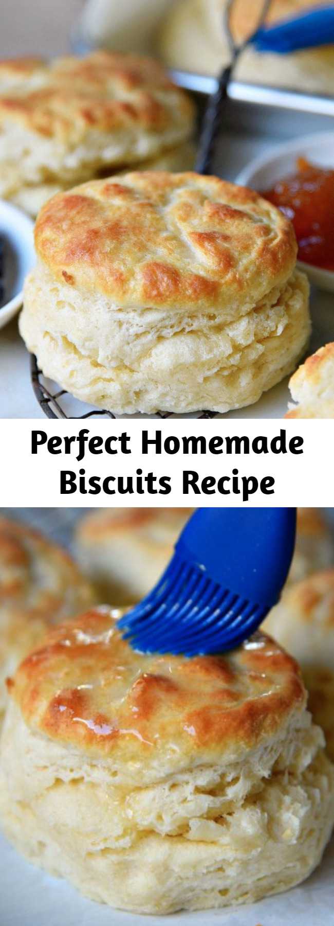 Perfect Homemade Biscuits Recipe - The BEST Homemade Biscuit recipe you’ll ever try! These easy, homemade biscuits are soft, fluffy, made completely from scratch and can be on your table in about 15 minutes! A weekend staple in our house! #biscuit #biscuits #homemade #fromscratch #breakfast #brunch #recipe #recipes #baking