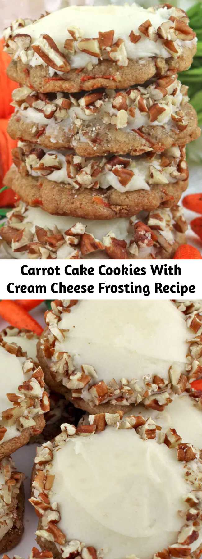 Carrot Cake Cookies With Cream Cheese Frosting Recipe - Our Carrot Cake Cookies with Cream Cheese Frosting feature a light, and fluffy cookie chocked full of carrots and cinnamon and topped with delicious cream cheese frosting.