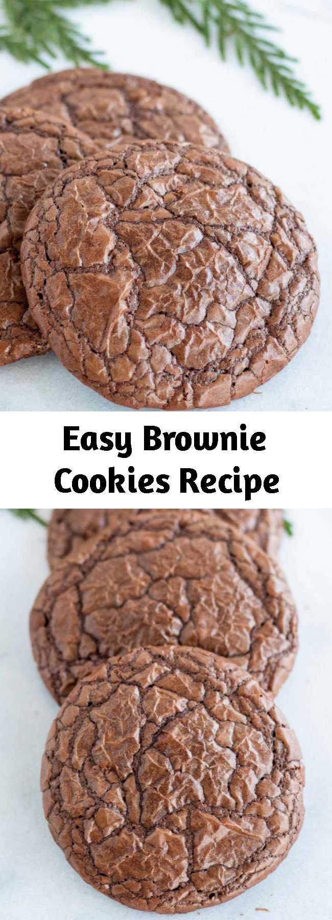 Easy Brownie Cookies Recipe - The best of both worlds! These brownie cookies are your favourite chewy, chocolatey brownies in cookie form!