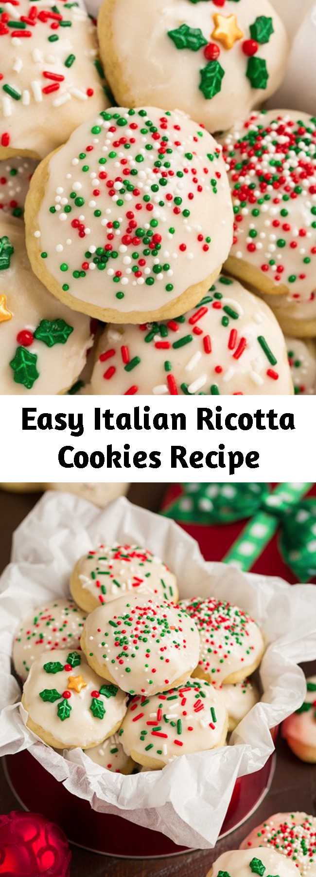 Easy Italian Ricotta Cookies Recipe - Soft and fluffy, melt-in-your-mouth cookies made with rich ricotta (for moisture and flavor) and finished with a sweet glaze. These are so good you can never stop at just one! They’re holiday classic and such a fun recipe to try if you’ve never made them. The dough can be made two days in advance so it’s a great make ahead recipe.
