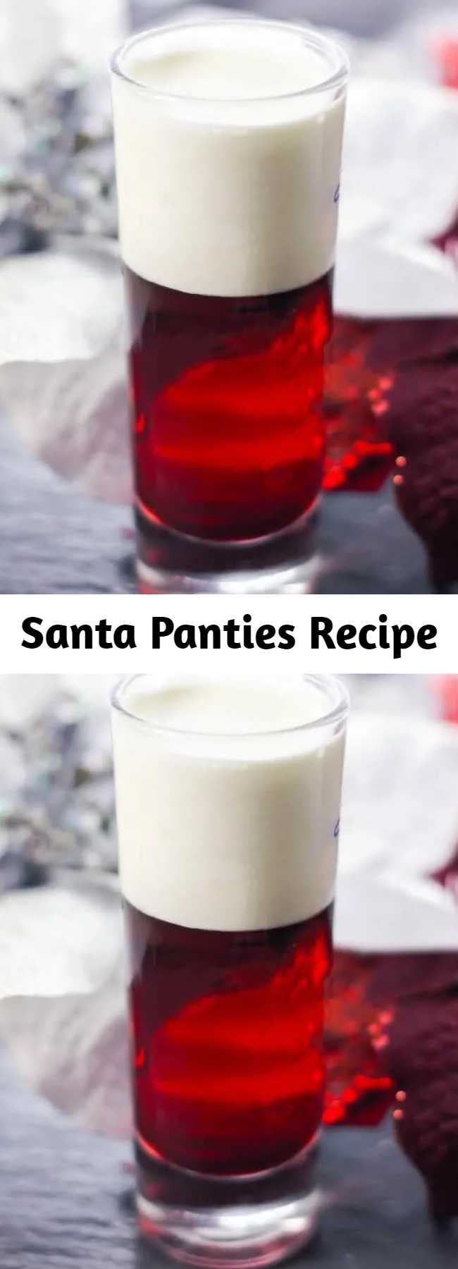Santa Panties Recipe - Santa Panties is fun Christmas shot. These layered shots will be the signature drink of your holiday party. This Rumchata shot recipe are fun shots to make!