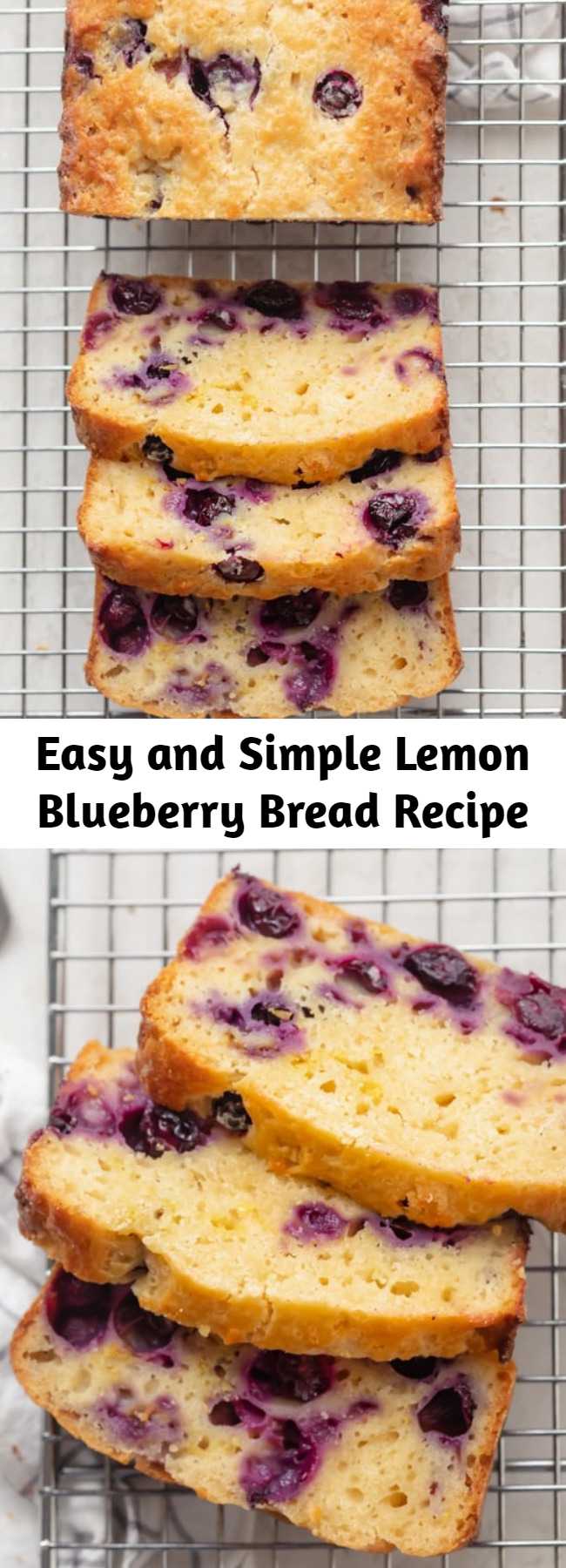 Easy and Simple Lemon Blueberry Bread Recipe - Welcome spring with this fresh and light Lemon Blueberry Bread. It's easy to make with simple ingredients, and comes out moist, fluffy & packed with flavor. This is a soft and moist quick bread that is packed with flavor, and super simple to make. #easybaking ##springbaking #springrecipes