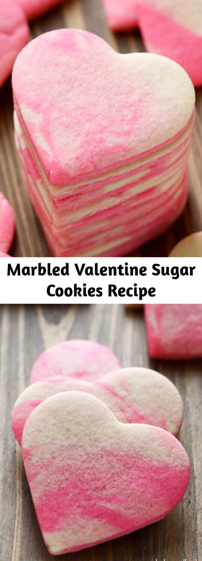 Marbled Valentine Sugar Cookies Recipe - Classic homemade sugar cookies with a fun marbled twist for Valentine's Day. A festive treat for the entire family!