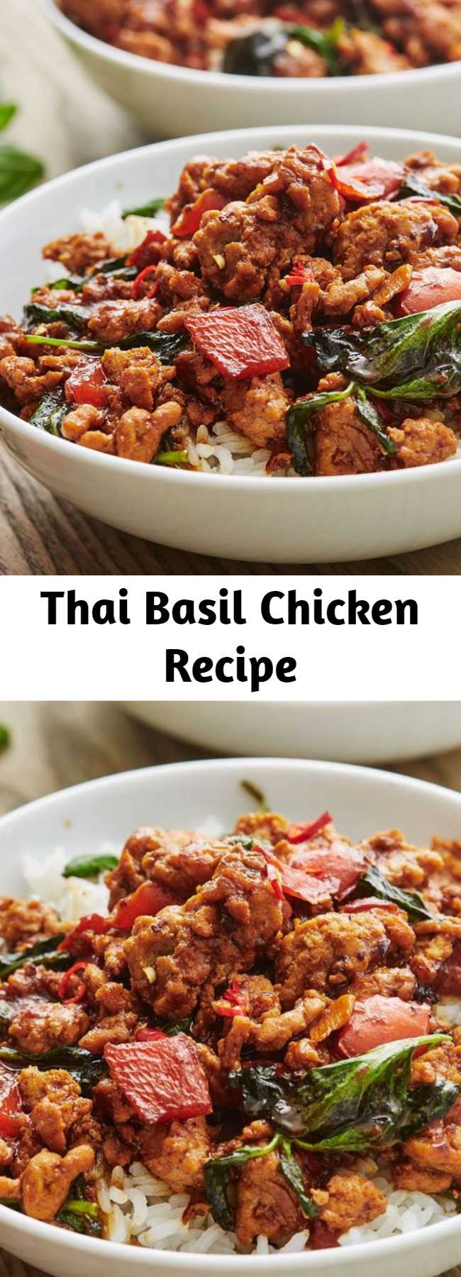 Thai Basil Chicken Recipe - The sauce on this is incredible; don't be anxious about the fish and/or oyster sauces, they lend a bright, salty flavor that isn't fishy at all. Cook up a heaping mound of white rice, spoon a ton of this over the top, and you're set!