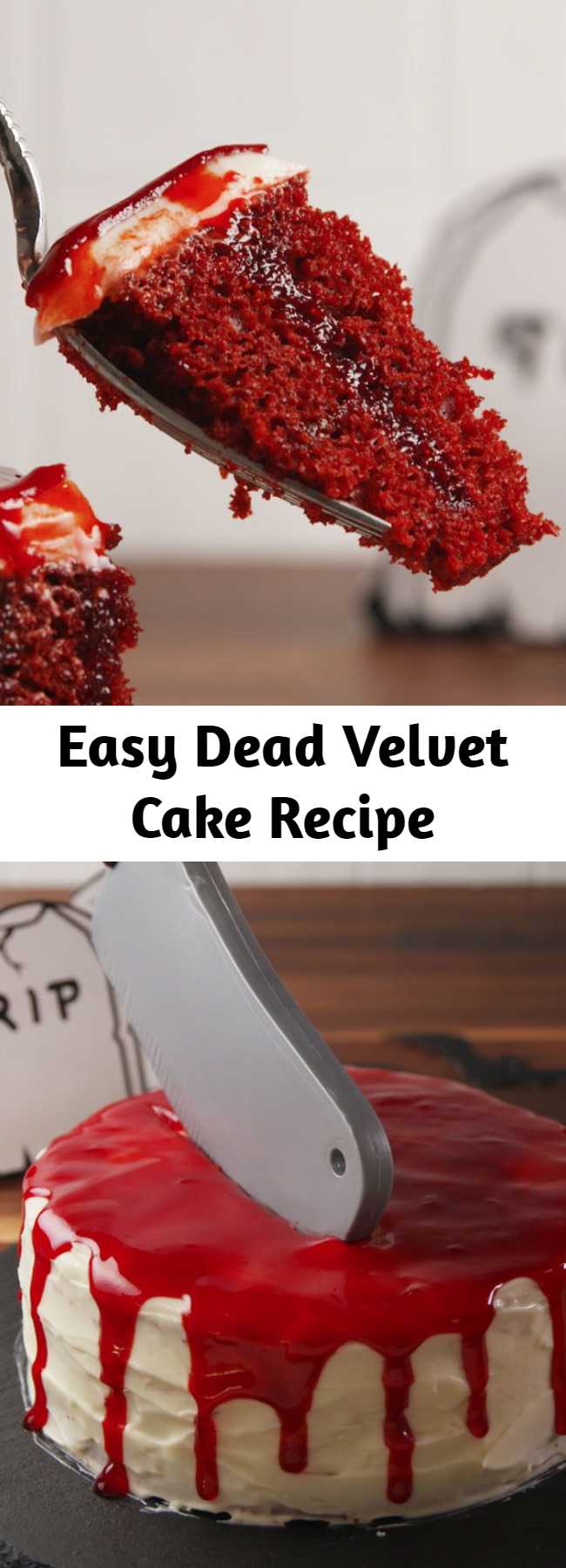 Easy Dead Velvet Cake Recipe - A cake bloody enough and delicious enough for your Halloween party.