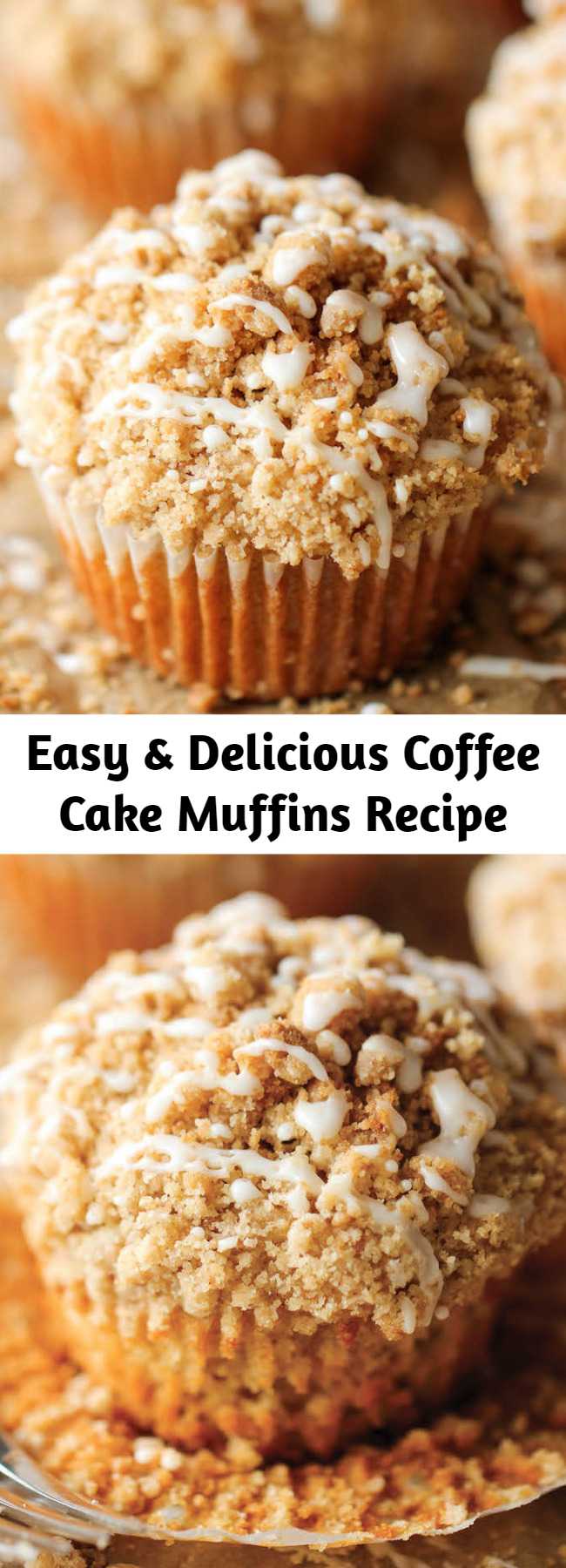 Easy & Delicious Coffee Cake Muffins Recipe - The classic coffee cake is transformed into a convenient muffin, loaded with a mile-high crumb topping!